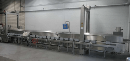 industrial room with a poultry fryer system